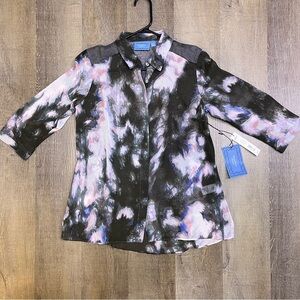 Simply Vera Vera Wang NWT Black and Gray Lace Blouse